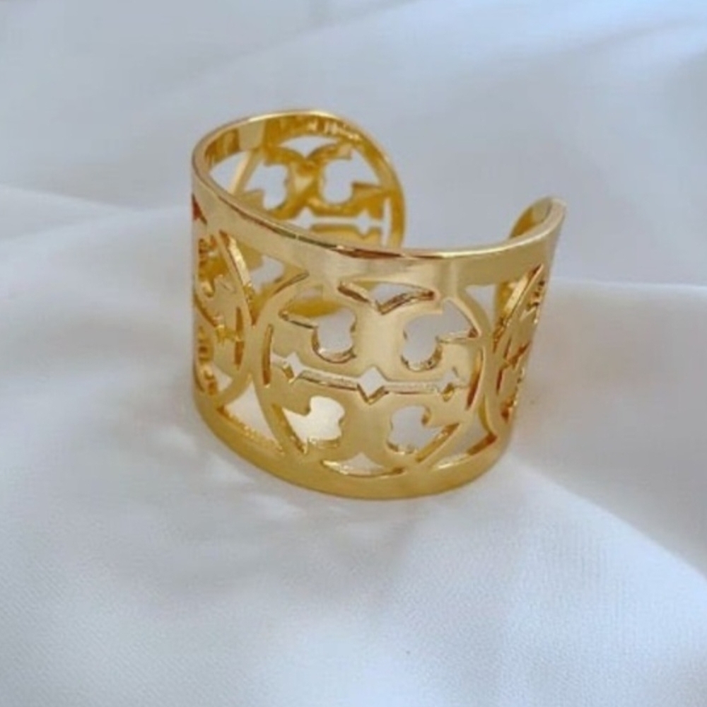 Tory Burch Gold Cutout Cuff Bracelet - Picture 3 of 3